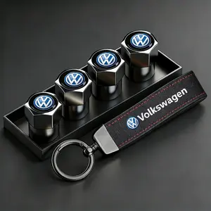 Car Tire Wheel Valve Caps Cover, Suede Material, Compatible with Vw Gti Scirocco Polo T5 Passat B6 Golf Tiguan Jetta Beetle