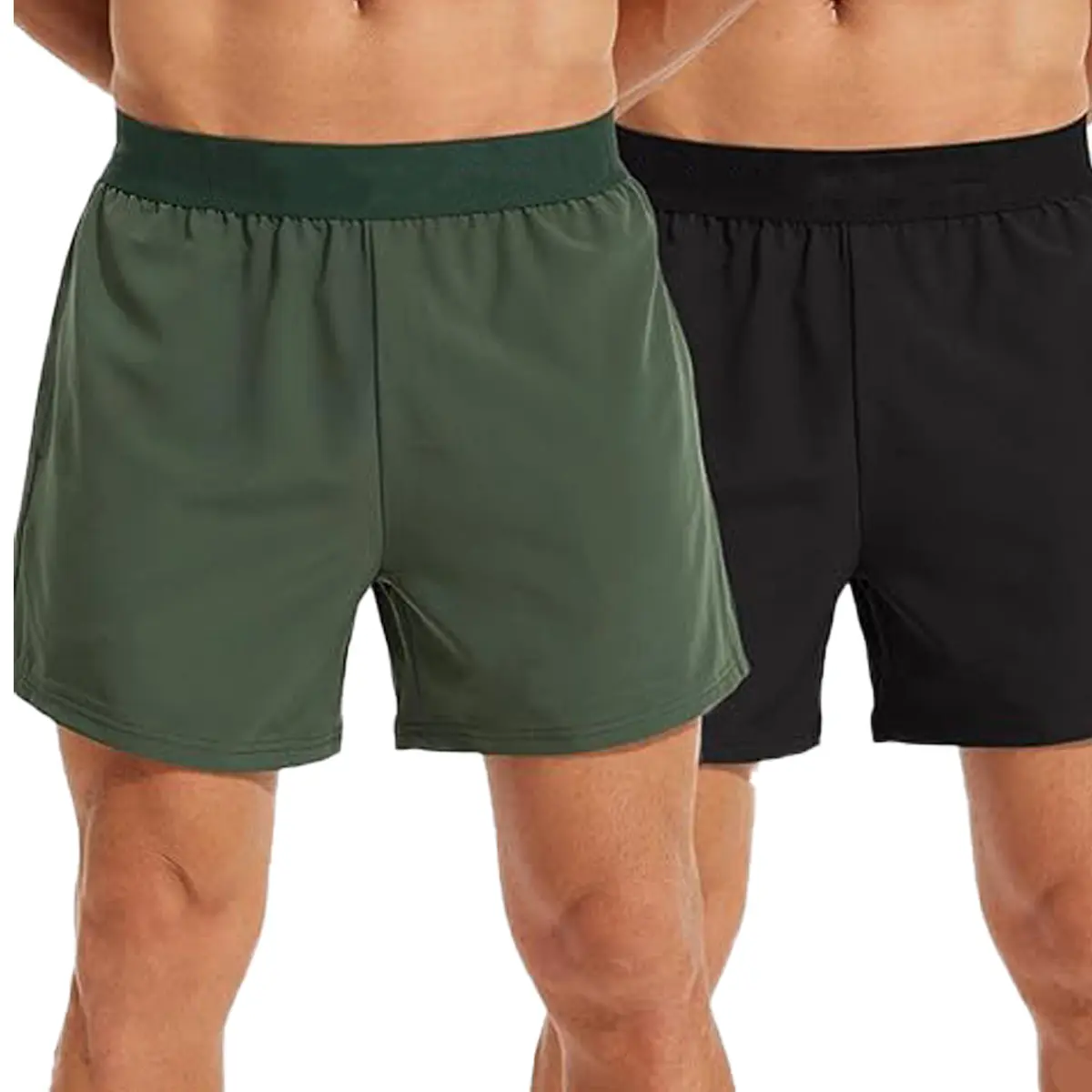 Mens 2 Packs Gym Workout Shorts Lightweight Quick Dry Training Running 5 inch Two Packs Shorts