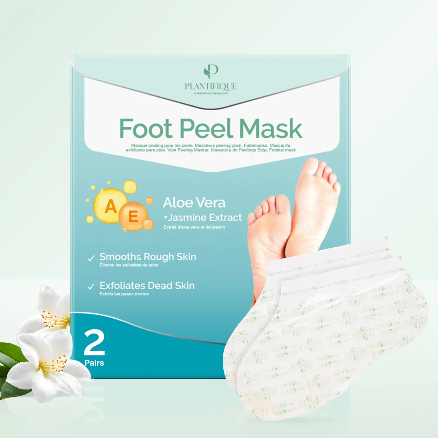 [PLANTIFIQUE Official Shop] Vitamins Foot Peel Mask – Exfoliating Foot Peeling Mask for Dry Feet – Dead Skin & Callus Remover – Moisturizing Foot Peel Treatment for Cracked Heels – 2 Pairs backtoschool