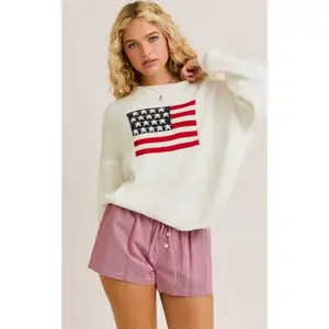 Americana Flag Sweater - Classic Design with Flag Emblem and Colorful Details