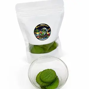 Matt's Candy Pickles Green Apple Flavor 8 oz Bag - Intense Sour, Sweet, Tangy, Crunchy Juicy, Pickle Chips from Florida's Space Coast