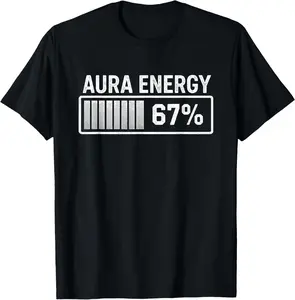100% Cotton Unisex Aura at 67 Funny Six Seven Meme Gen Alpha Slang T-Shirt