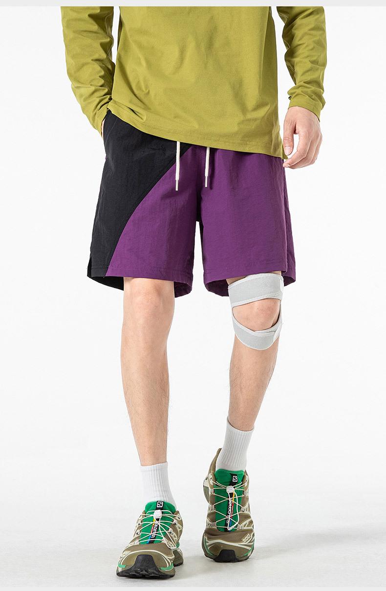 2026 Summer New 5-Inch Patchwork Shorts - Loose Fit Ice Silk Quick Dry Beach Shorts with Lining, Casual Sports Bottoms patrick star