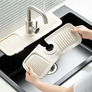 Silicone Drain Pad Set, Kitchen Faucet Protector, Anti-Splash Non-Slip Sink Storage Mat, Bathroom Basin Cup Soap Holder, Water Splash Guard