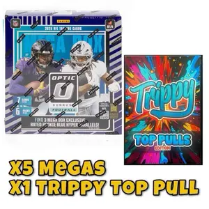Break 245- (5) 2025 Panini Optic Football Mega Box (1) Trippy Pack Top Pull Edition