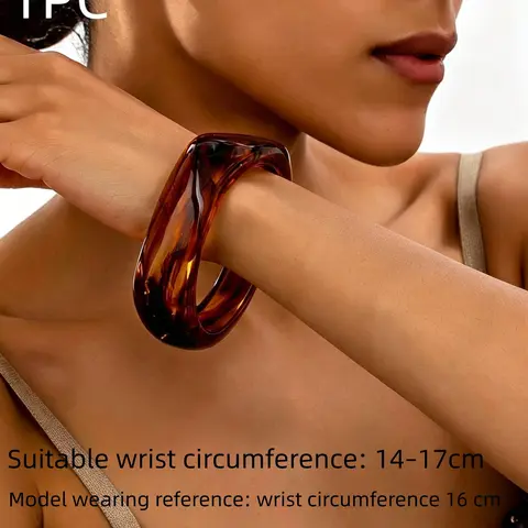 Irregular Half Transparent Design Bangle, Fashionable Jewelry for Women & Girls, Trendy All-match & Exquisite Jewelry for Birthday Gift, Elegant Minimalist Bangle, Minimalist Bracelet, Trendy Bangles