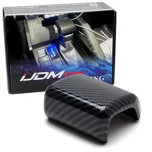 iJDMTOY Gloss Black Carbon Fiber Twill-Weave Pattern Shift Knob Cover Shell For Toyota 2022-up Tundra/Sequoia, 2024-up Tacoma, 2025-up 4Runner