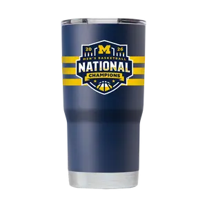 Michigan 2026 National Champs 20oz Tumbler Navy