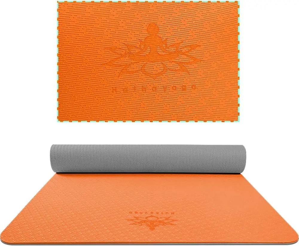 TPE Yoga Mat for Women & Men, 1/2 Inch Extra Thick Non-Slip Exercise Mat, 72" x 32" Wide for Home Gym, Pilates, Floor Workouts - Includes Carry Strap, Unisex, Home Gym Mat