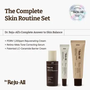 [Official Store] Dr.Reju-All The Complete  Skin Routine Bundle -  Advanced Rejuvenating PDRN Cream + Retino-mela Serum + LC-Ceramide Cream