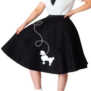 Black 1950s Hand made Adult Poodle Skirt Costume for Women Womenswear Hip Hop 50's Shop Halloween couple costumes kids costume