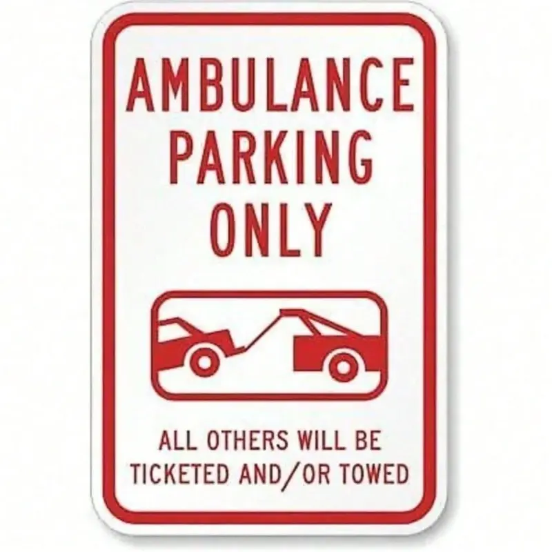 Aluminum Red Cross Parking Sign 8x12 Inch Weatherproof Rust-Proof Metal Sign for Hospital Clinic Ambulance Entrance Facility Wall Door