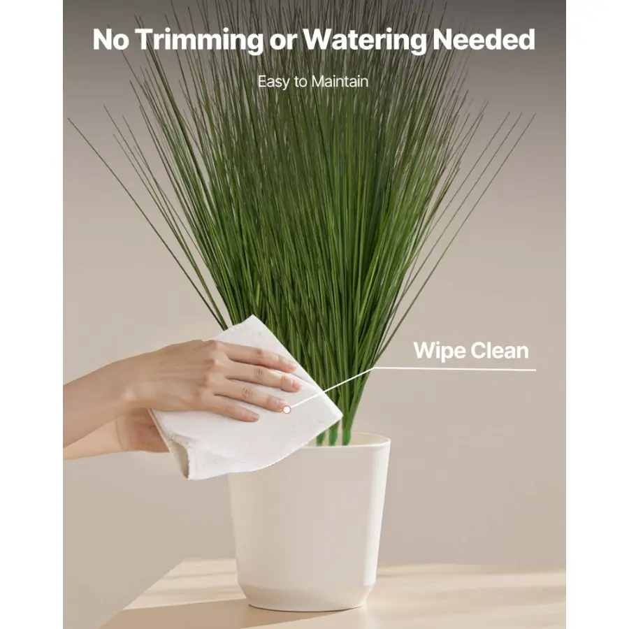 VEVOR Artificial Grass Plant, 27 inch Faux Onion Grass Fake Greenery Shrubs Plant, Premium PVC for Indoor Outdoor House Home Garden Office Room Dcor, Housewarming, 8 Pack Green
