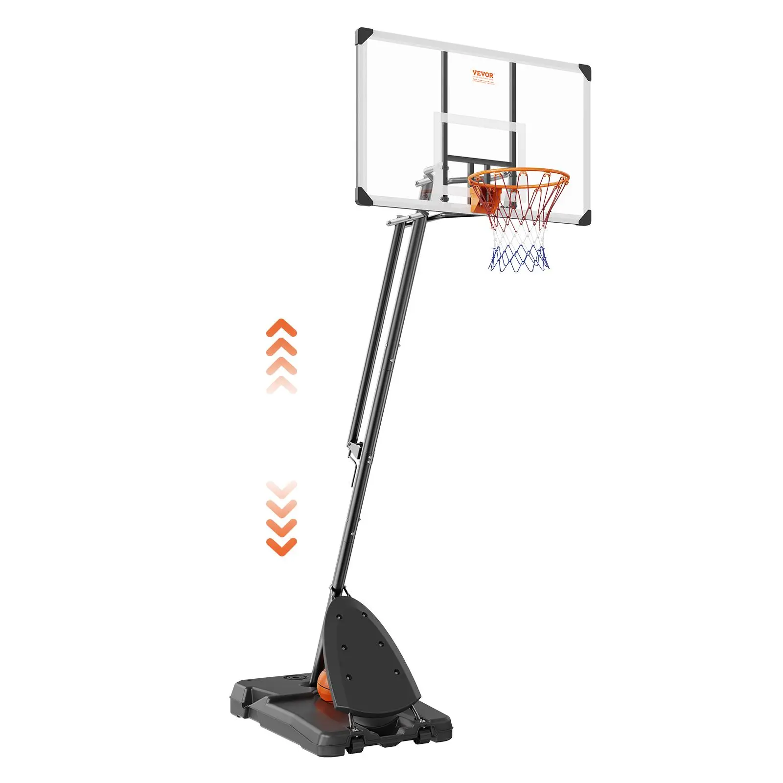 【SummerFinds】VEVOR Basketball Hoop,  7.6-10 ft Adjustable Height Portable Backboard System, 54 inch Basketball Hoop & Goal, Basketball Set with Wheels, Stand, and Fillable Base, for Outdoor/Indoor