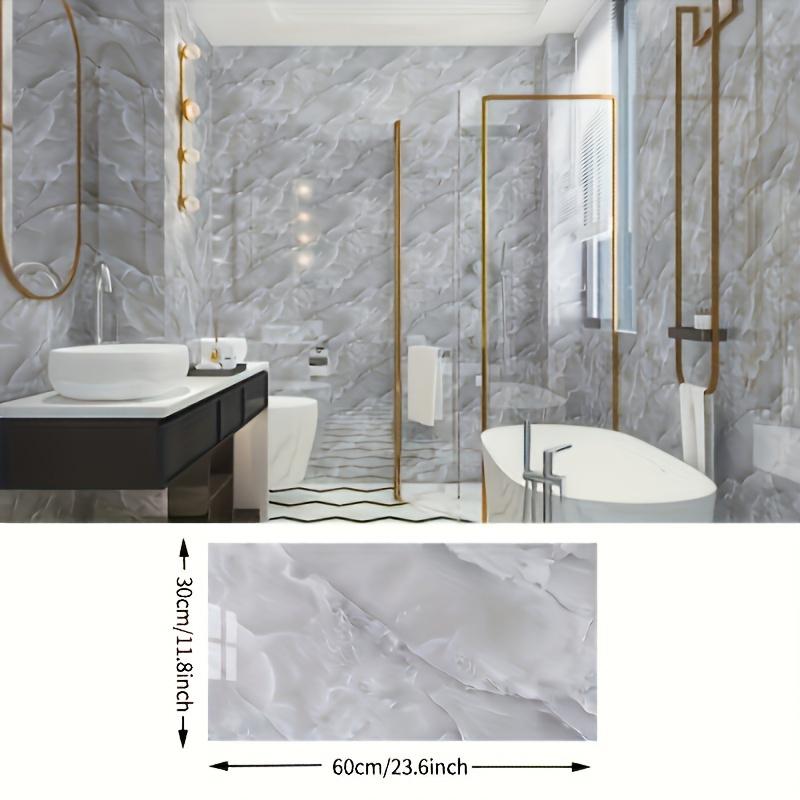 20/40Pcs Large White Marble Tile Wall Stickers, Wall Paper, Easy Peel & Stick, Waterproof Self-Adhesive Panels for Kitchen, Living Room, Bathroom, Corridor, Home and Dormitory - 23.62*11.8 inch Decorative Decal Smooth Paint Ornaments