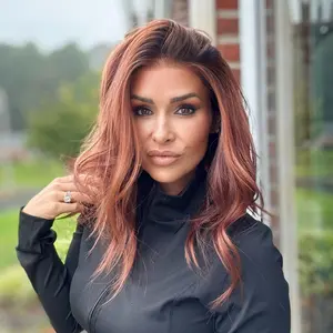 Delyn by AISOM Copper Blend Natural Wave 13x4"Free Part Lace Front Wig for Women Heat Friendly Synthetic Hair Wig with Scandinavian Hairline