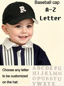 1-3 Year 1 Pc Simple A-Z Letter  Kids Baseball Cap Children'S Spring And Autumn Boy'S Girl'S Kids Adjustable Sun Hats Sun Bonnets Toddler Summer Hat