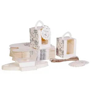 White & Black Cupcake Box for 1, Pack of 25/50