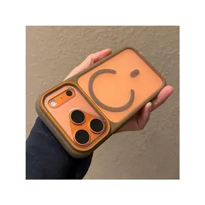 Matte for Magsafe Translucent Case for iPhone 17 16 15 Pro Max 14 Plus 11 12 13 Air Magnetic Double Color Contrast Hard Cover