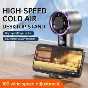 Mini Handheld Cooling Fan, 100 Speed Adjustable, Smart LED Display Foldable Neck/Desk/Hand Fan, 3-in-1 Compact Design, Summer Must-Have for Camping & Travel essentials outdoorfun