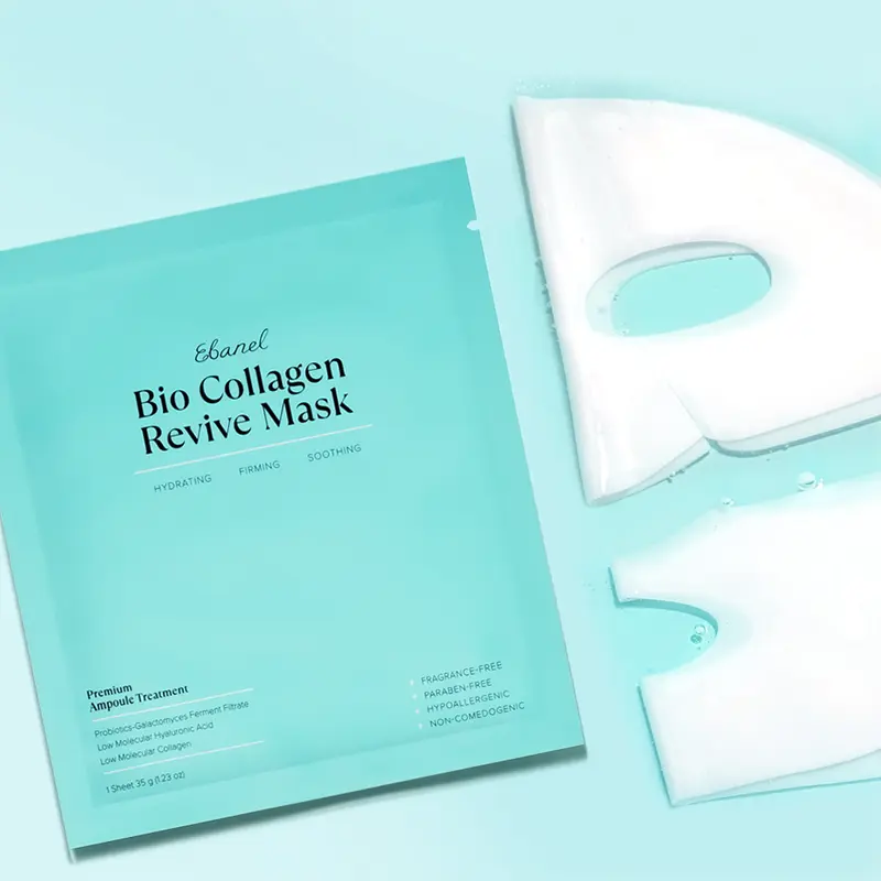 Ebanel Bio Collagen Hydrogel Masks 4‑Pack, Deep Hydration & Glow