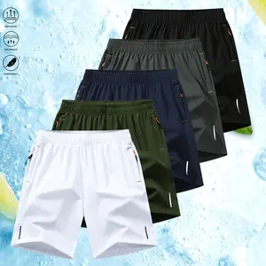 Men’s casual athletic shorts with zippered pockets and an elastic drawstring waistband; stylish men’s sports shorts for summer gym training; men’s shorts; summer shorts; summer clothing