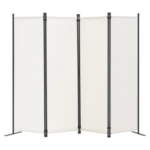 【DealsForYouDays】VEVOR Room Divider,  4 Panel Room Dividers and Folding Privacy Screens, Fabric Partition Room Dividers for Office, Bedroom, Dining Room, Study, Freestanding, White