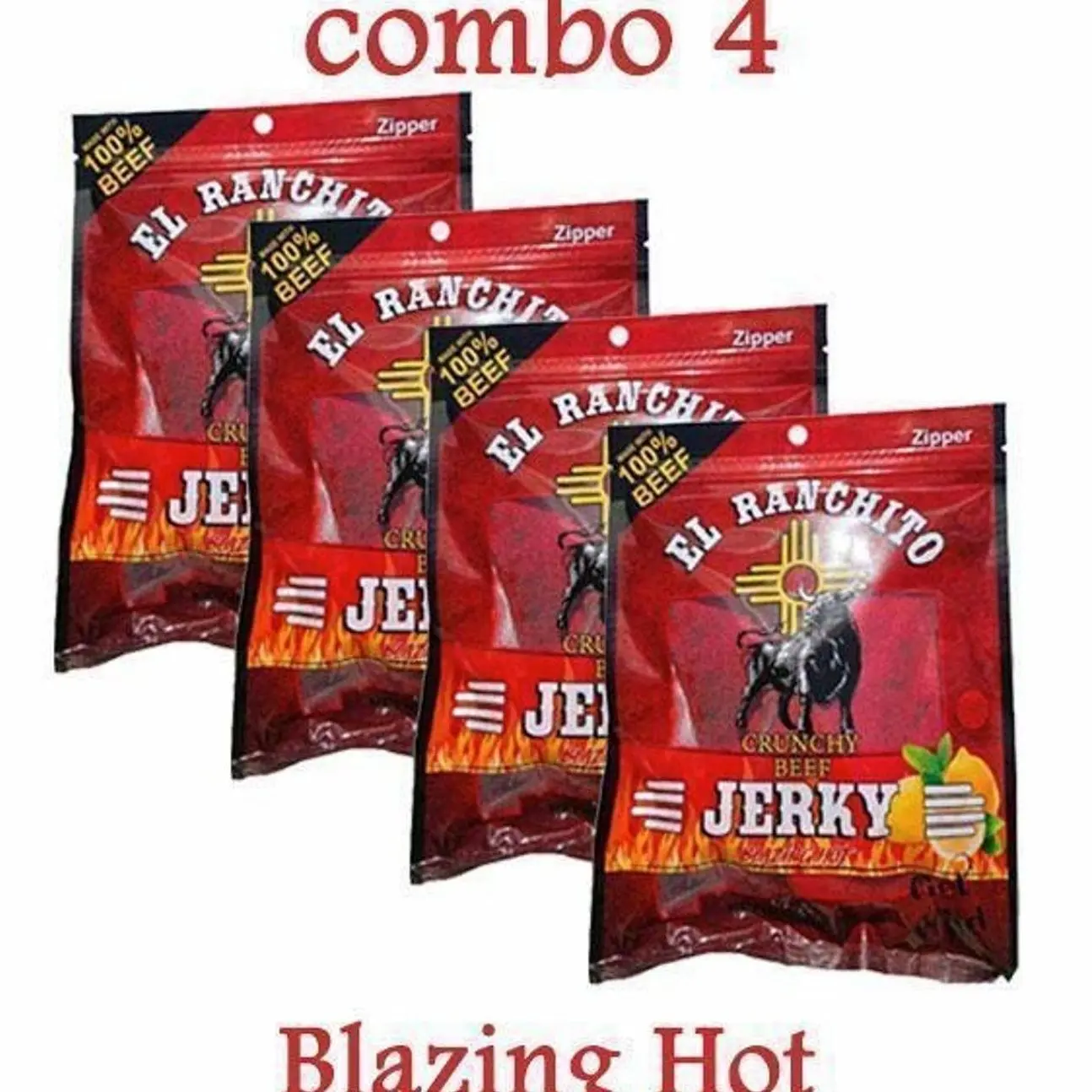 Blazing Hot El Ranchito Crunchy Beef Jerky Net Wt. 2 oz