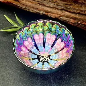 This is a rainbow Jian Zhan tea cup, a “Hundred Blessings” collectible piece. Handcrafted with a rainbow glaze. In Chinese tradition, “Fu” represents health, good luck, and happiness. An elegant gift for friends.vintage collectibles.
