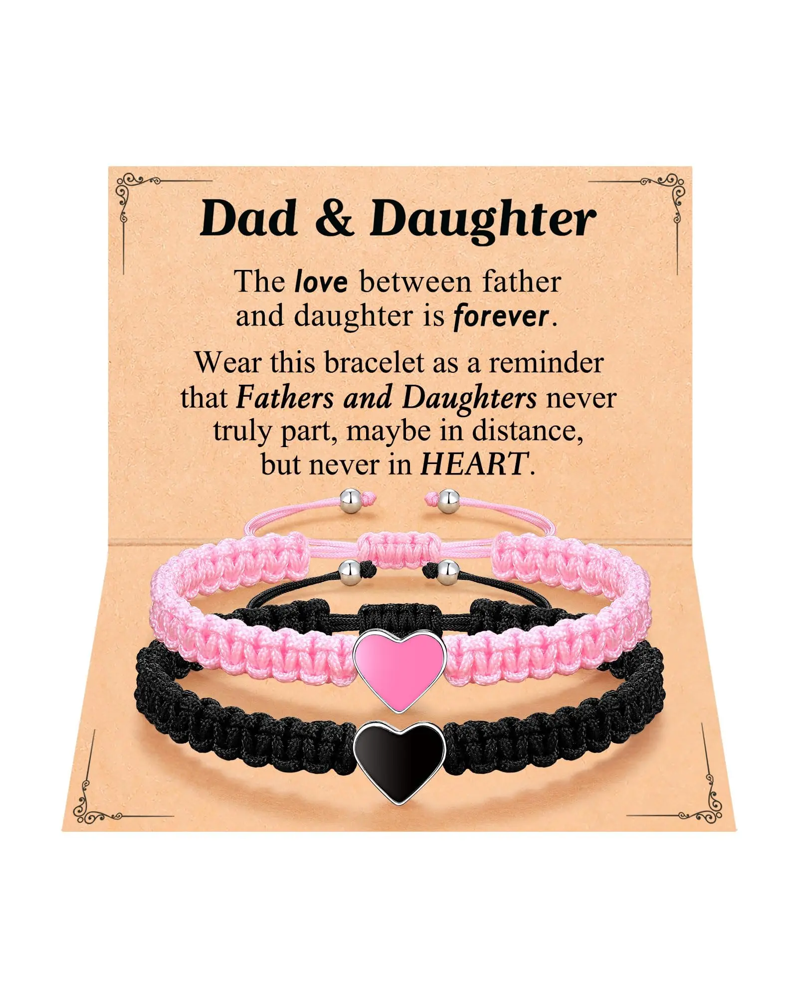 Matching Bracelets for Dad&Daughter, Brother&Sister, Christmas Birthday Valentines Day Gifts