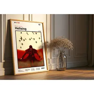 Hellsing Ultimate Anime Poster : Minimalist Anime Manga Art Print