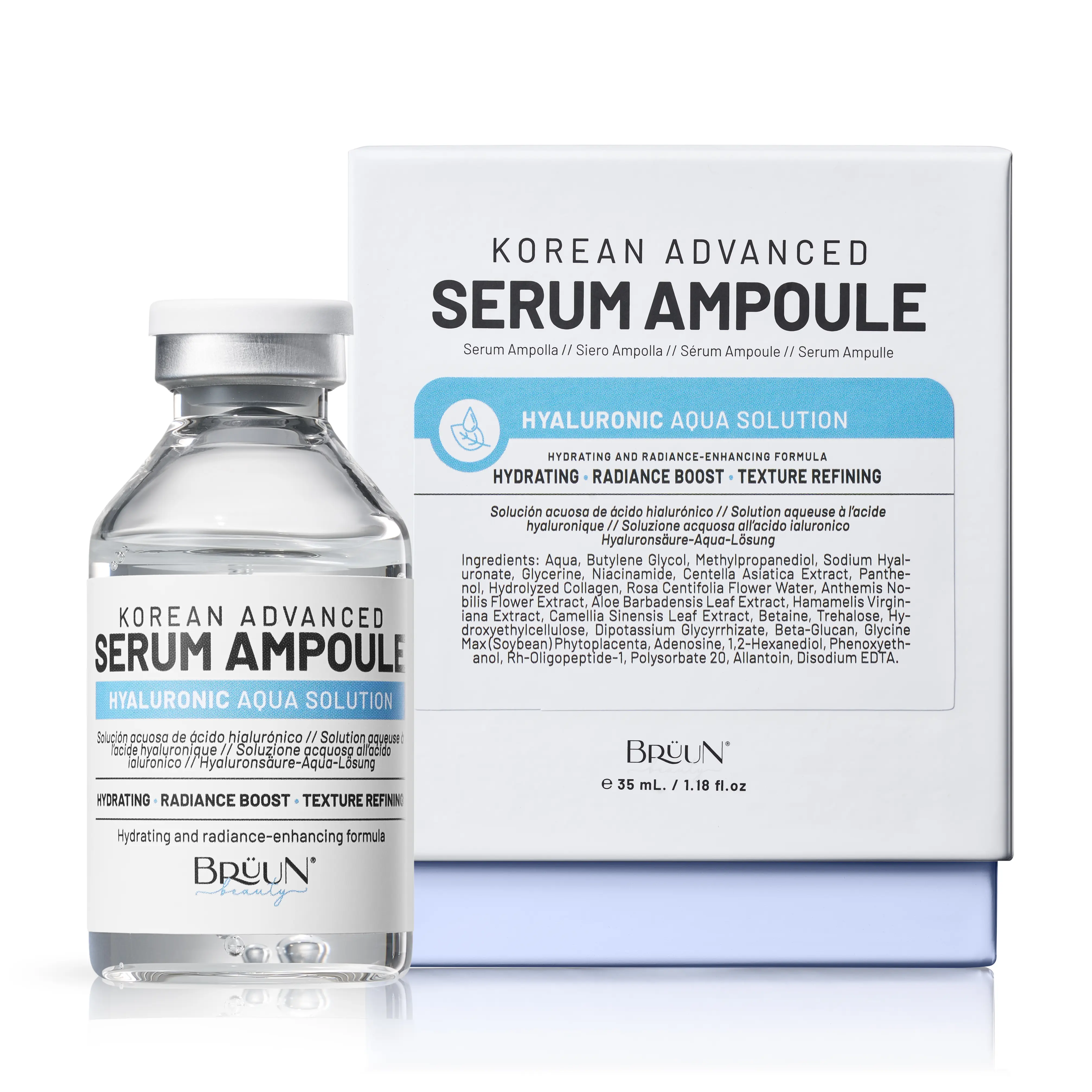 BRÜUN HY - Control Hyaluronic Aqua Solution Ampoule - A  Serum Booster for Face to Use as a Skin  Serum 1.18 fl.oz acid skincare korean care and Neck