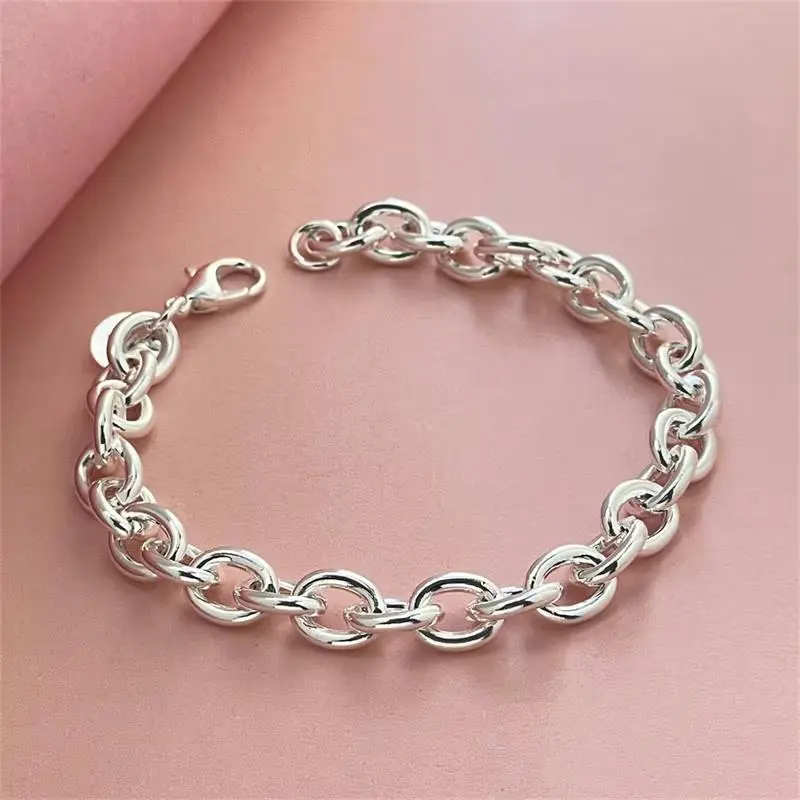 Women's 925 Sterling Silver Snake Chain Charm Bracelet - Stylish Bracelet Design, Fashionable Piece with Barrel Clasp, Factory Direct Party-Wedding Gifts for Girl Friend, Fashionable Bracelet