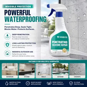 Deep penetrating waterproof spray that seals moisture, blocks stains, and protects surfaces from damage. Fast-drying and long-lasting for bathrooms, kitchens, walls, concrete, and outdoor spaces with invisible protection.