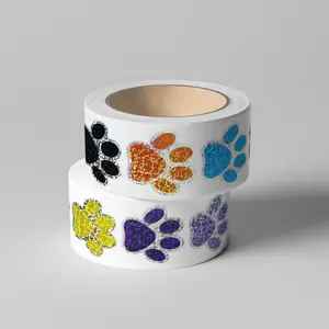 500-sticker/roll Pet Dog Paw Print Roll Sticker Series Sealing Stickers, Self Adhesive Stickers for Cups, Laptops, Suitcases, DIY Notebook Decoration Stickers, Birthday Gifts