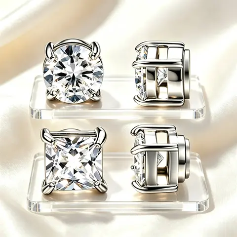 Unisex Stainless Steel Magnetic Stud Earrings Set, 6MM 8MM CZ Non‑Piercing Fake Piercing Earrings, Reusable No Pierced Jewelry for Adult Men Women, Summer Style Daily Wear Accessories`