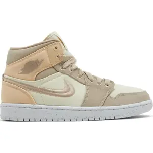 Women's Air Jordan 1 Mid SE "Canvas Khaki" Muslin/Dsrt/Gld (DV0427 102)