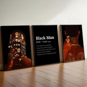 Set of 3 Wall Decor Men, Black Man Art, Masculine Wall Art, Hypebeast Wall Art, Man Room Poster, Gift for Him, Black Art wall decor Photo Print Decoration Vintage Design