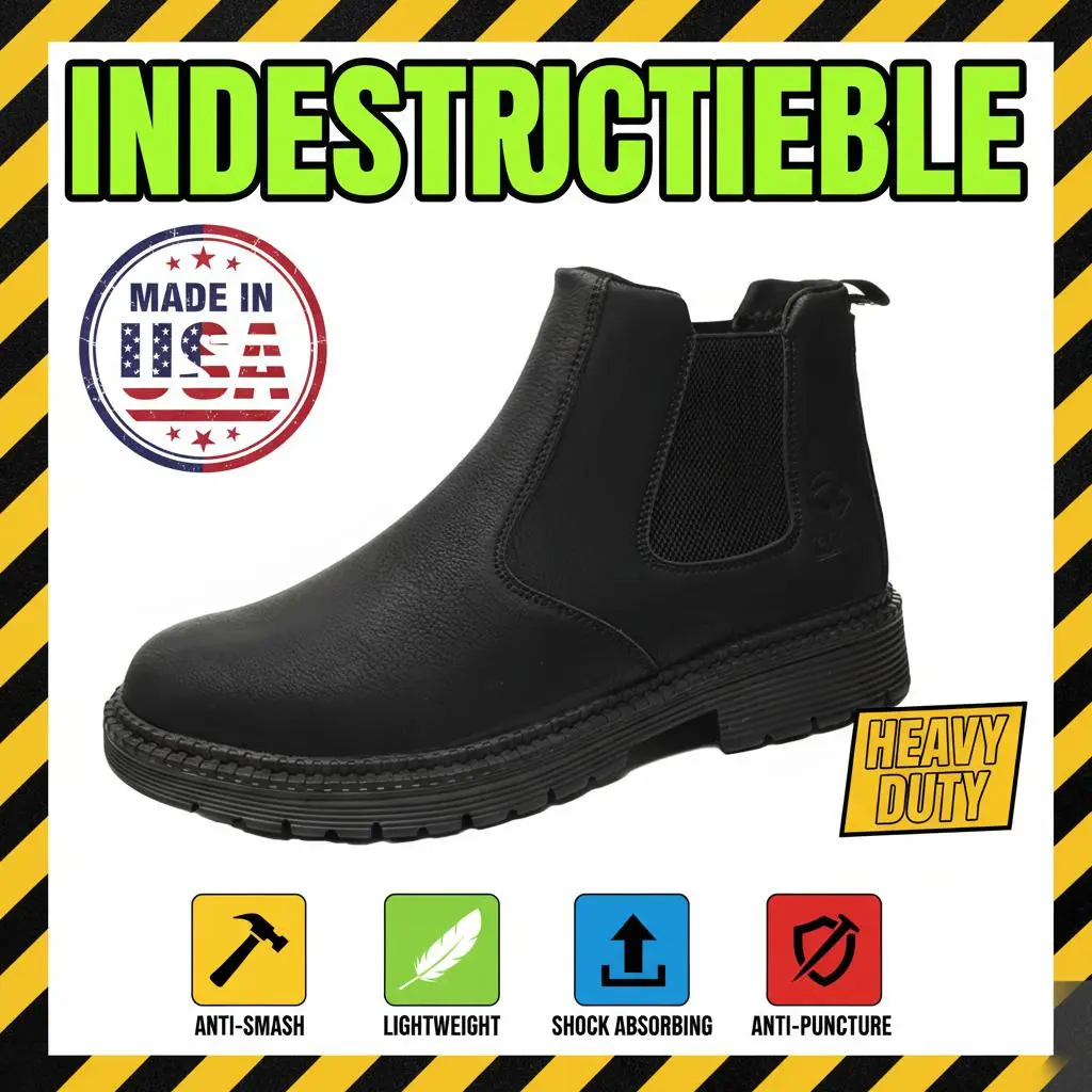 Indestructible Splash-proof Smash-proof Puncture-proof Breathable Safety Shoes Unisex Chef Work Shoe Waterproof Anti-slip Durable Outdoor Comfortable for Outdoor Landscaping and Rugged Trail Hiking Built for Superior Wet Traction Men Women
