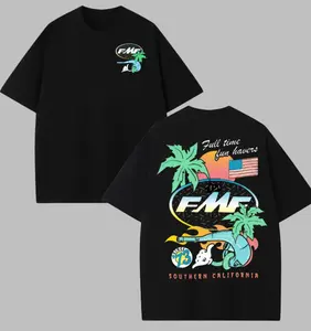 Day Glo FMF Racing Shirt 2 Sides Cotton Truck T-shirt Gift for Racing Fans Biker Apparel For Men Women Summer Shirt Y2K Vibe Comfort Casual Menswear