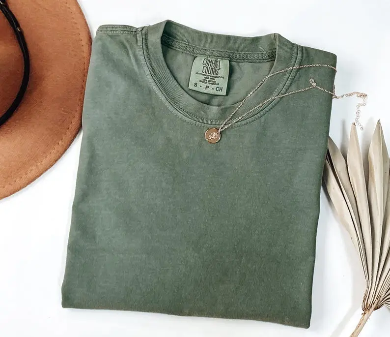 Comfort Colors Blank Comfort Colors Shirts, %100 Cotton Trendy Comfort Colors Shirts , Soft Colored Blank Washed T-Shirts