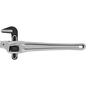 14-inch Heavy Duty Aluminum Offset Pipe Wrench, 2" Jaw Capacity, Adjustable Plumbing Wrench, Drop Forged