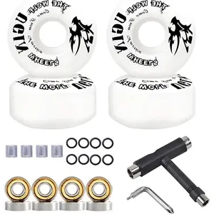 Skateboard Wheels 52mm 95A with Tool Set, Skateboard Bearings,Skateboard Tools Washers, Freestyle Skateboard Wheel Tips Street Skateboard