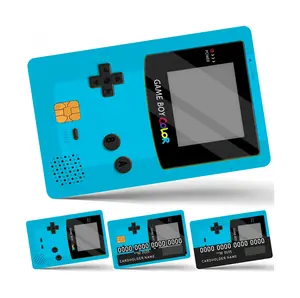 4 Pack Retro Handheld Game Console Credit Card Stickers, Waterproof Vinyl Bank Card Skin Decals, Debit Card Cover Wraps, Gamer Style Wallet Card Decor, Chip Cutout & Full Cover Set