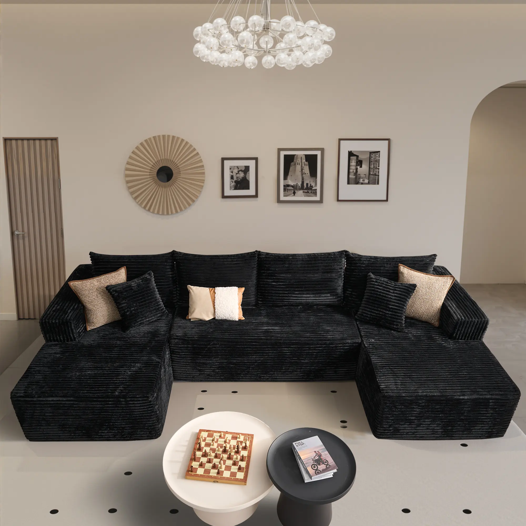 Black Plush Corduroy