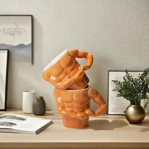 Funny Muscle Man Mug , Ceramic Coffee Cup for Gym Lovers & Fitness Gifts