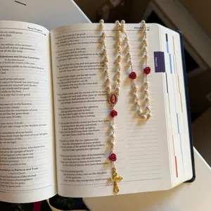 Cream and Rose Rosary