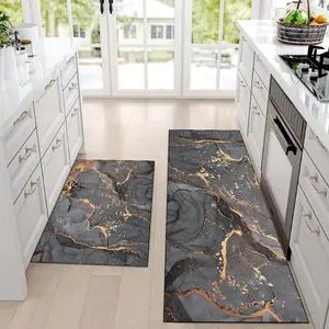 1pc Non-slip Kitchen Floor Mat | Kitchen Mat Set | Marble Pattern Print | Machine Washable, Soft and Comfortable | Rectangular Home Decor Rug | Suitable for Kitchen Areas. Perfect for Kitchens, Living Rooms, Non Slip Rugs
