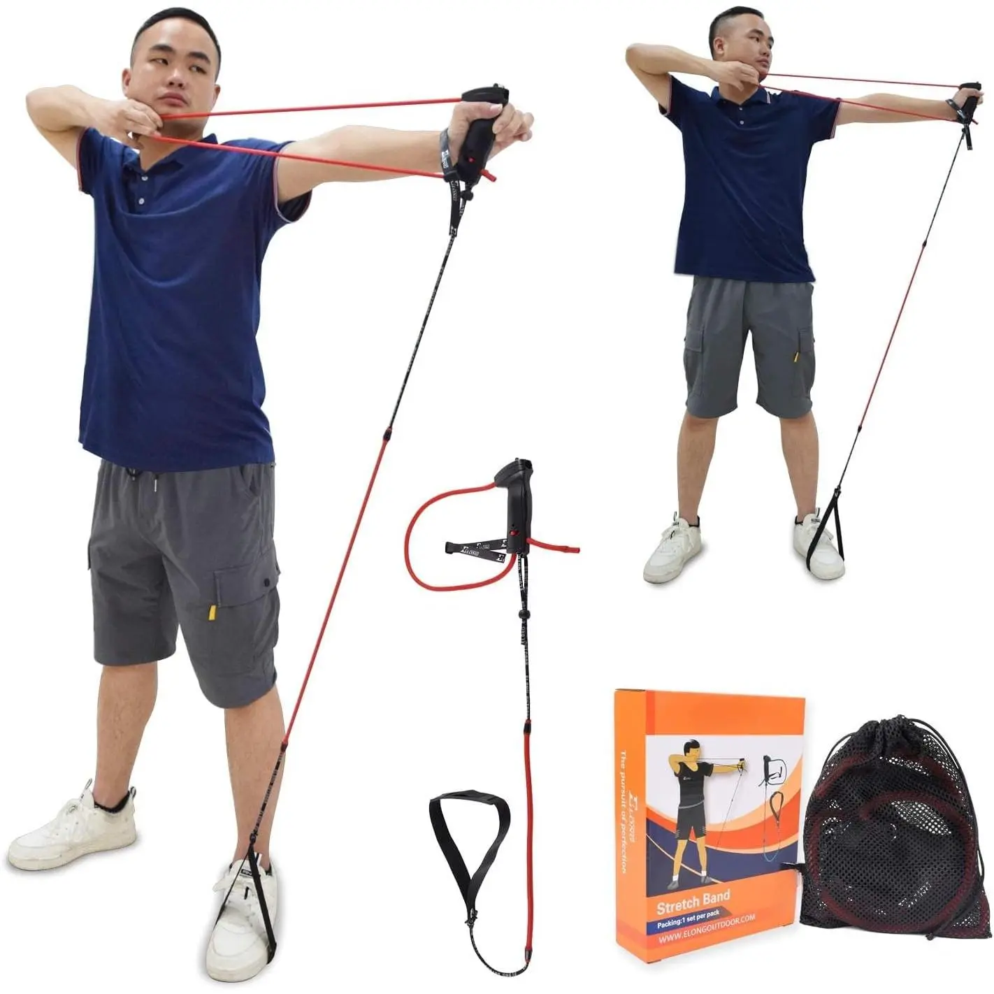 Archery Training Simulator for All Ages, Adjustable 9-18 lb Bow Strength Trainer with Rubber Band, 28 Inch Draw, Laser Sight, Bubble Level, and Composite Adjustable Pedal, Adults, 1 X Archery Training Simulator, Archery Skill Practice