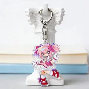 Puella Magi Madoka Magica Acrylic Keychain | Homura Akemi Mami Tomoe | Anime Fan Gift